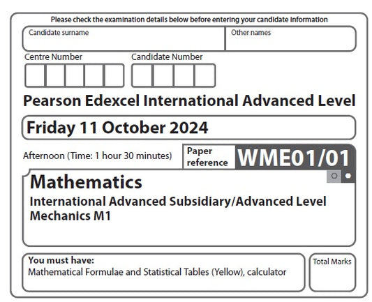 Mathematics WME01 | Latest Past Papers