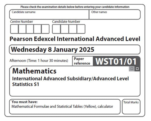 Mathematics WST01 | Latest Past Papers