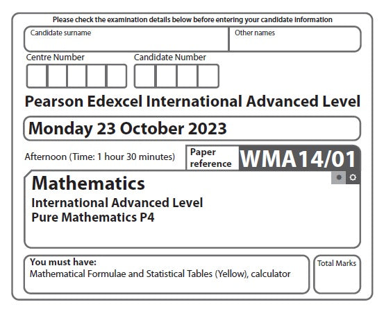 Mathematics WMA14 | Latest Past Papers