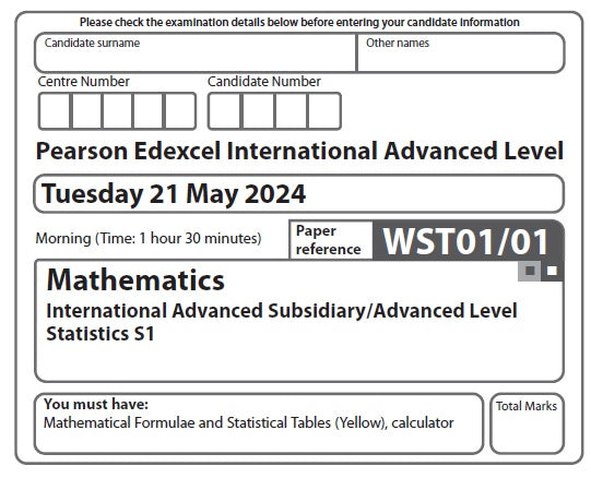 Mathematics WST01 | Latest Past Papers