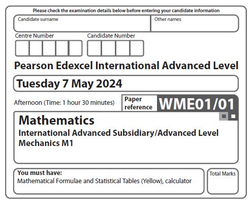 Mathematics WME01 | Latest Past Papers