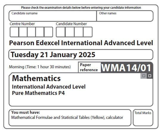 Mathematics WMA14 | Latest Past Papers