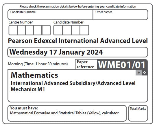 Mathematics WME01 | Latest Past Papers